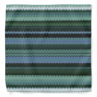 Teal and Blue Glitch Stripes Cool Psychedelic Bandana