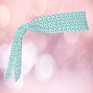 Teal and Blue Paisley Floral Pattern   Modern Boho Tie Headband