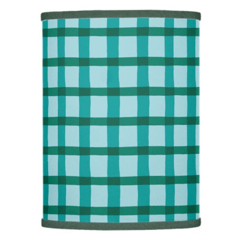 Teal and Blue Plaid Pattern Lamp Shade