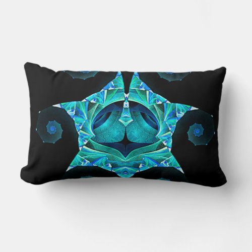 Teal and Blue Spirals Lumbar Pillow
