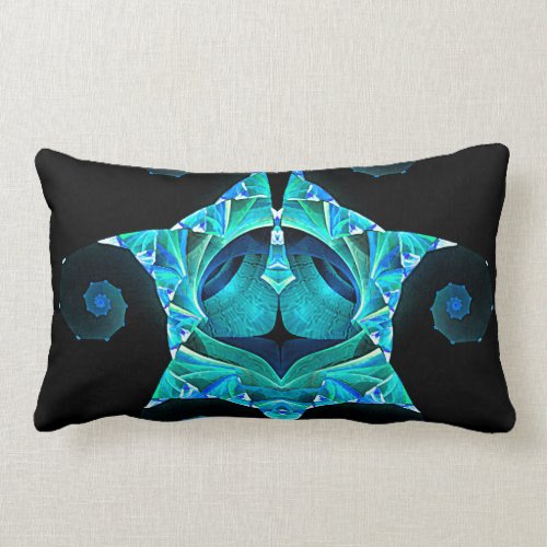 Teal and Blue Spirals Lumbar Pillow