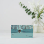 Teal and Brown Damask Placecards (Standing Front)