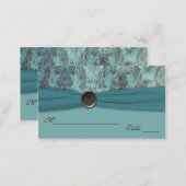 Teal and Brown Damask Placecards (Front/Back)