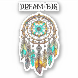 Teal and Brown Dreamcatcher Big Dreams Sticker