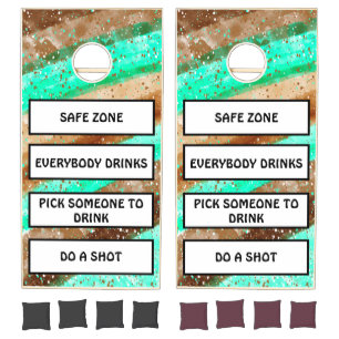 Teal and Brown Drinking Rules Outdoors Game