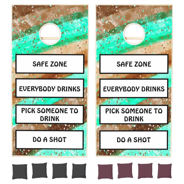 Teal and Brown Drinking Rules Outdoors Game (Set)