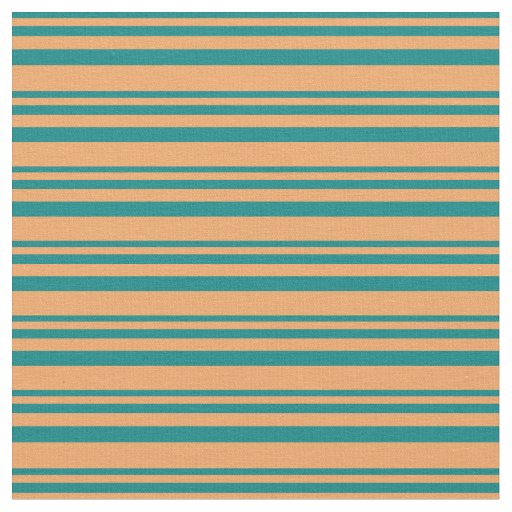 Teal and Brown Lines Fabric