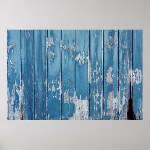 Teal and brown wooden board poster