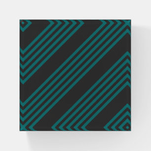 Teal and charcoal five stripe pattern paperweight