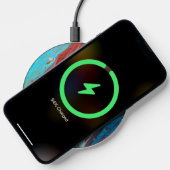 Teal and Copper Acrylic Abstract Wireless Charger (Phone)