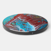 Teal and Copper Acrylic Abstract Wireless Charger (Front 2)