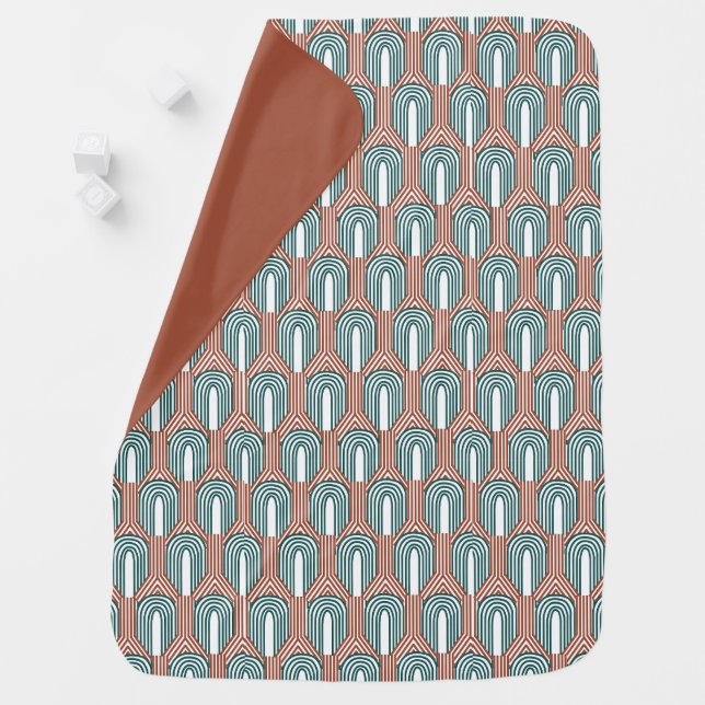 Teal and Copper  Baby Blanket (In Situ)