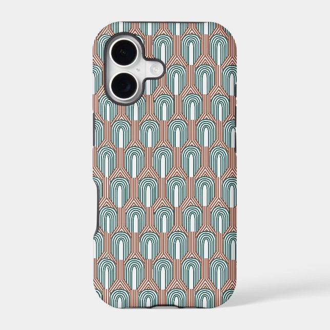 Teal and Copper  Iphone Case (Back)