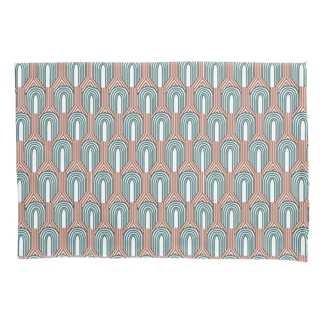 Teal and Copper  Pillow Case (Front)