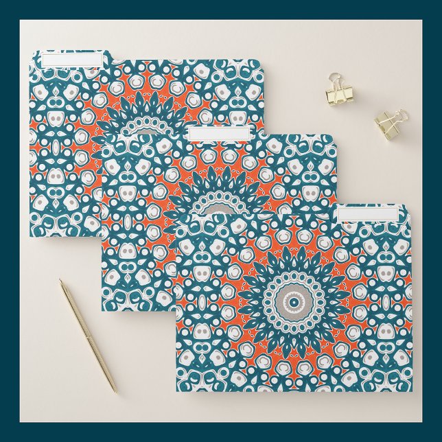 Teal and Coral Abstract Office Pattern File Folder (Creator Uploaded)