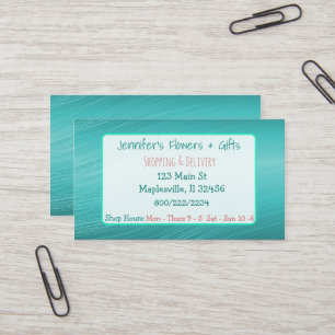 Teal and Coral Business Card