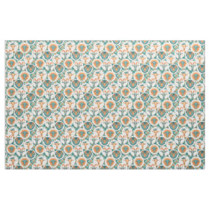 Teal and Coral Hipster Goats -  GetYerGoat™ Fabric