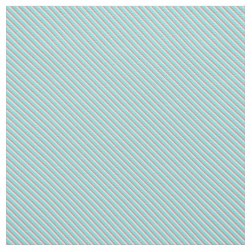 Teal and Coral Stripes Fabric
