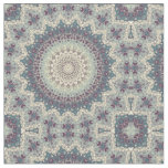 Teal and Cream Mandala Pattern Design Fabric