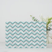 Teal and Crystal Zigzag Pattern (Standing Front)