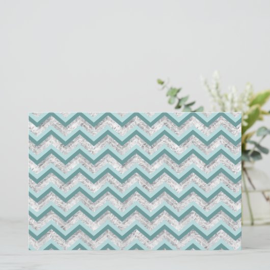 Teal and Crystal Zigzag Pattern (Standing Front)