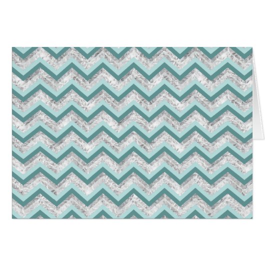 Teal and Crystal Zigzag Pattern Cards (Front Horizontal)