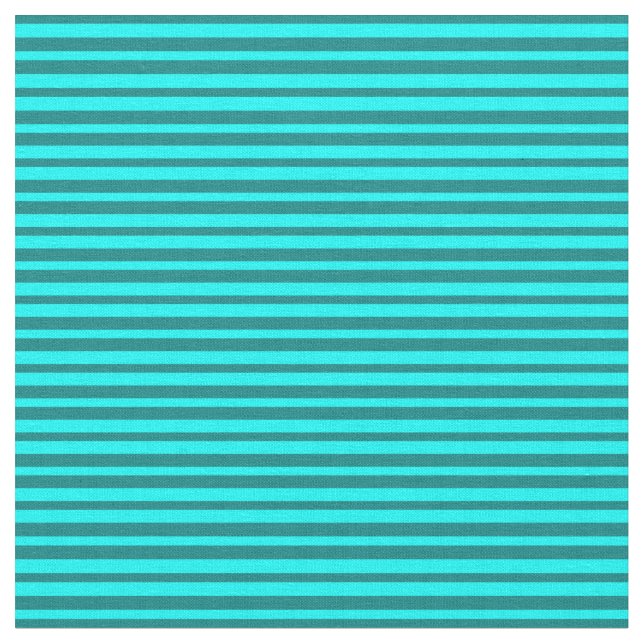 Teal and Cyan Pattern of Stripes Fabric (Close Up)