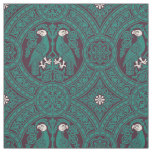 Teal and Dark Purple Byzantine Birds Fabric