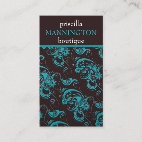Teal and Espresso Modern Business Profile Card Business Card