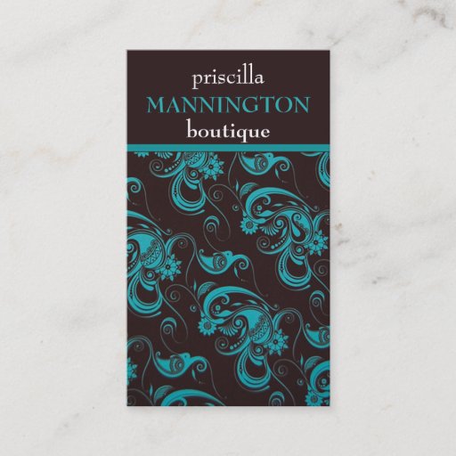 Customizable Teal and Espresso Modern Business Profile Card Business Card