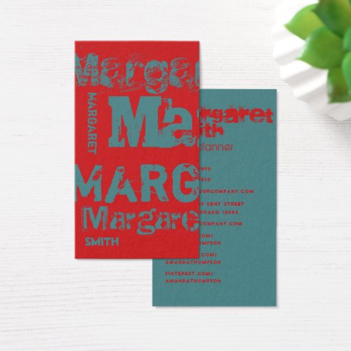 Teal and Fiery Red Grunge Word Cloud