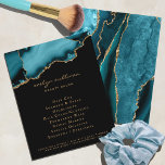 teal and gold agate flyer<br><div class="desc">elegant beauty salon flyer</div>