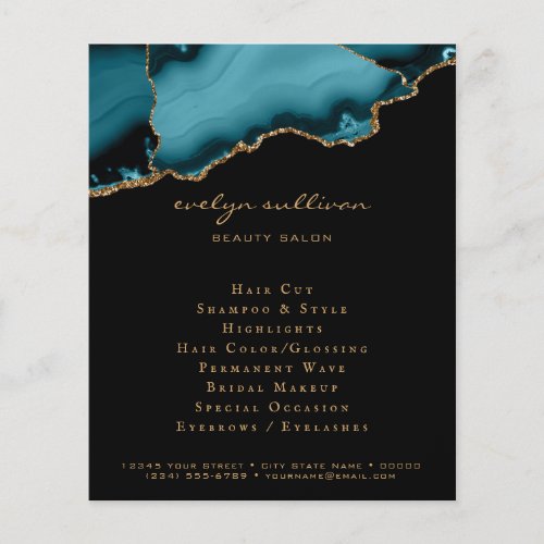 teal and gold agate flyer