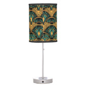 Teal and Gold Art Deco Table Lamp (Back)
