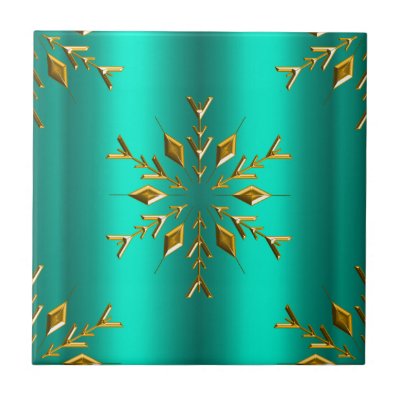 Teal and Gold Christmas Star