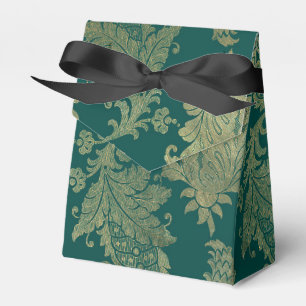Teal and Gold Damask Favor Boxes