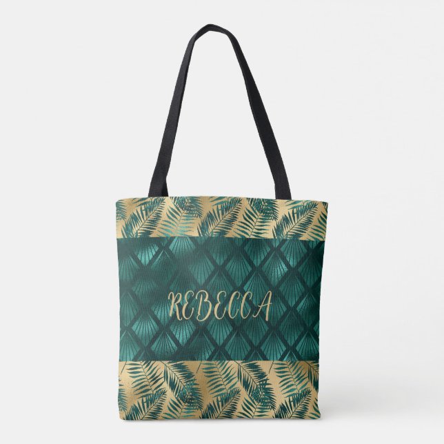 Teal and Gold Design Tote (Back)