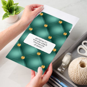 Teal and Gold Envelope Mailers Personalized