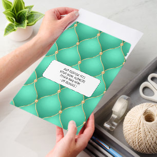 Teal and Gold Envelope Mailers Personalized