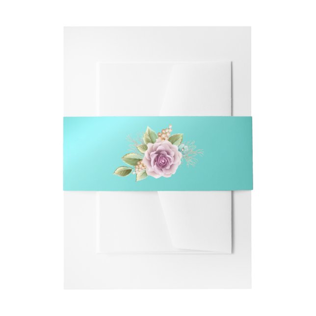 Teal and Gold floral Belly Band (Front Example)