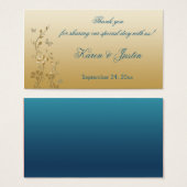 Teal and Gold Floral with Butterflies Favor Tag (Front & Back)