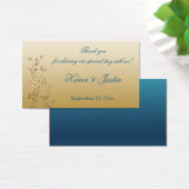 Teal and Gold Floral with Butterflies Favor Tag (Desk)