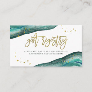 Teal and Gold Geode   Gift Registry Insert