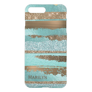Teal and Gold Glam iPhone 7 Plus Case