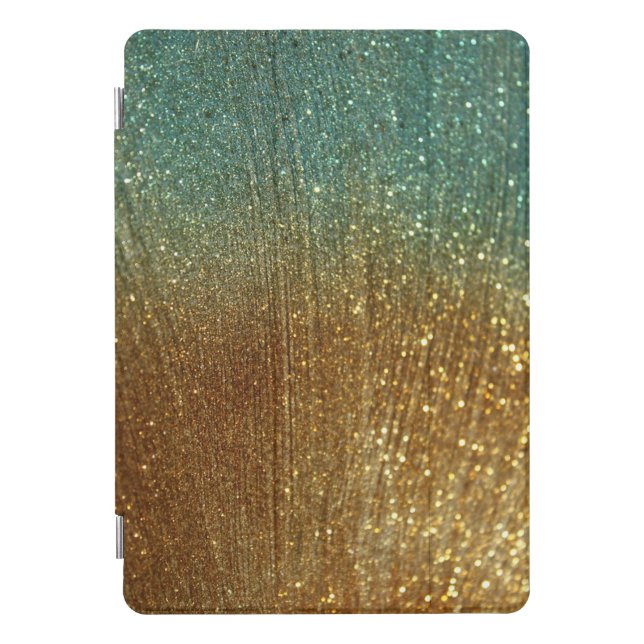 Teal and Gold Glitter iPad Pro Cover (Front)