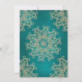 TEAL AND GOLD INDIAN STYLE WEDDING INVITATION (Back)