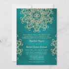 TEAL AND GOLD INDIAN STYLE WEDDING INVITATION