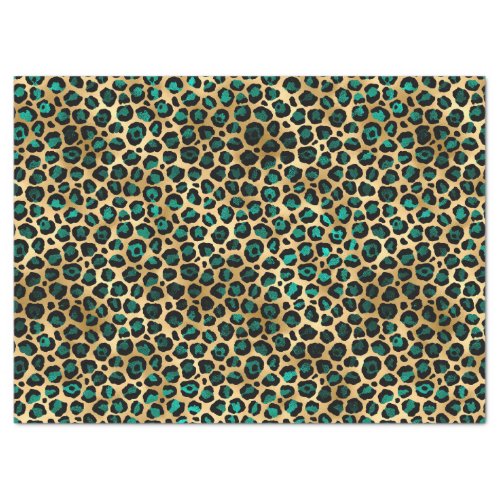 Teal and Gold Leopard Series Design 14 Tissue Paper