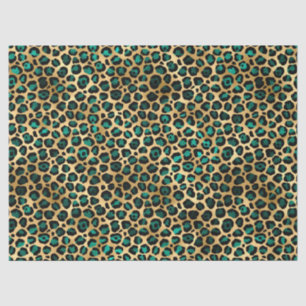 Teal and Gold Leopard Series Design 14 Tissue Paper