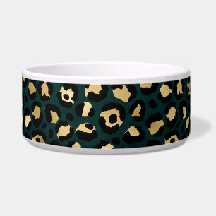 Teal and Gold Leopard Series Design 1 Bowl